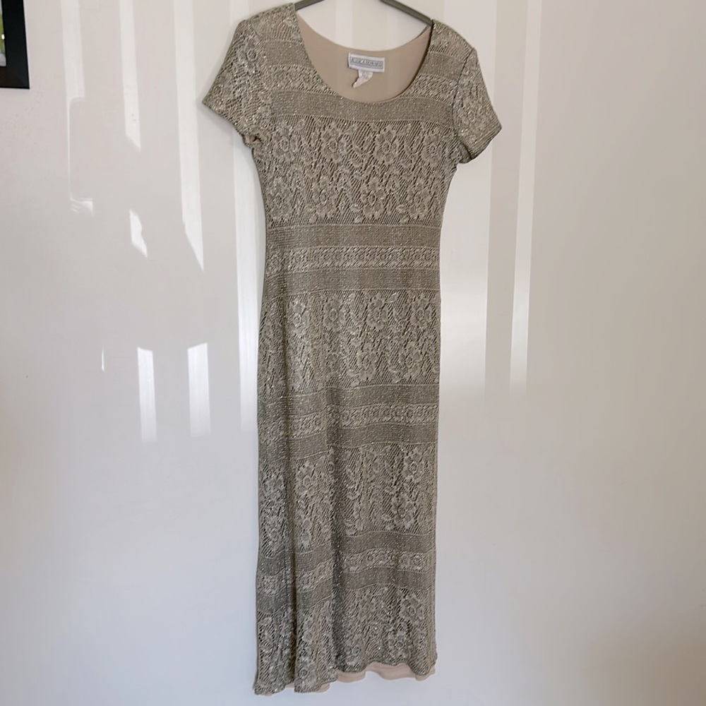 Jessica Howard Vintage Gold Metallic Dress